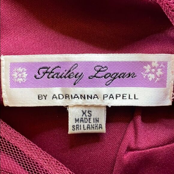 Hailey Logan by Adrianna Papell burgundy cocktail homecoming dress XS - Picture 4 of 6